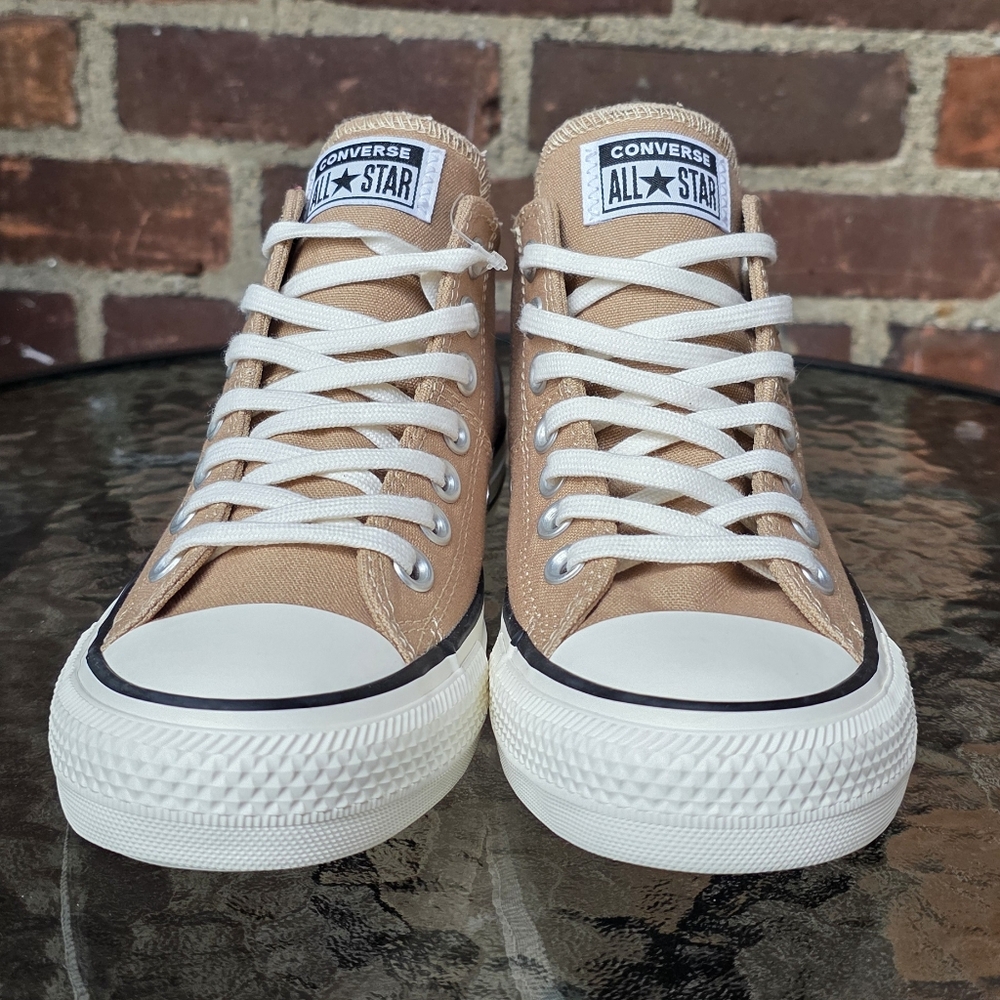 Converse Tan and White High-Top Sneakers